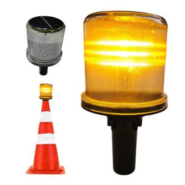 Imagem de Sinalizador Viario Solar Cone Sinalizaçao Rodovia Transito Estrada Obr