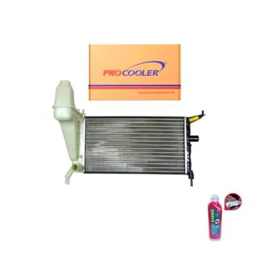 Imagem de Kit Radiador GM Celta 1.0 1.4 2000 a 2006 Sem Ar + Aditivo Radiador RadiEx Rosa