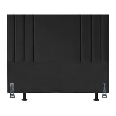 Imagem de Cabeceira 195 Cm Suede Moderna King Clássica Cama Box Frame Preto