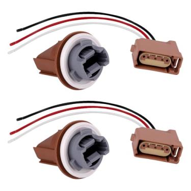 Imagem de 2 peças soquete de seta e conector pigtail, substituição do chicote de fiação da lâmpada de luz traseira para Ford Lincoln Mercury 2003-2019