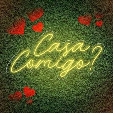 Imagem de Painel Neon Casa Comigo Casamento Instagramável Festa Cor Branco Quente