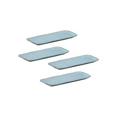 Imagem de Conjunto de Travessas Retangulares Pequenas Porto Brasil Orgânico Breeze 22x9,5cm - 4 Peças