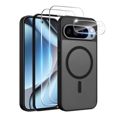 Imagem de Yskbilm Capa magnética para Google Pixel 10 Pro, com 2 protetores de tela e 1 protetor de lente de câmera, [militar à prova de choque] capa traseira fina para celular Google Pixel 10 Pro, preta