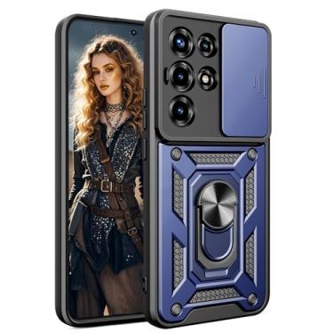 Imagem de Ephoou Capa para itel Super 26 Ultra Armor com suporte de anel e capa de lente de câmera deslizante, capa de proteção resistente à prova de choque de grau militar para itel Super 26 Ultra/itel S26