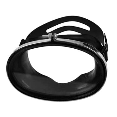 Imagem de Almencla Máscara de silicone clássica em formato oval de aço inoxidável de mergulho livre, preta