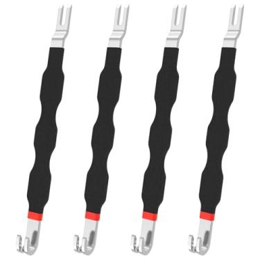 Imagem de 4 peças de ferramenta de remoção de separador de conector de terminal elétrico automotivo, ajuste multifuncional universal para carro, reparo de chicote de fiação de caminhão (preto)