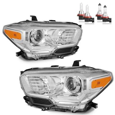 Imagem de Vizotae Conjunto de faróis para Toyota Tacoma 2016-2023 (serve apenas para modelos sem LED DRL de fábrica), feixe alto/baixo com lâmpadas, lado do motorista e do passageiro