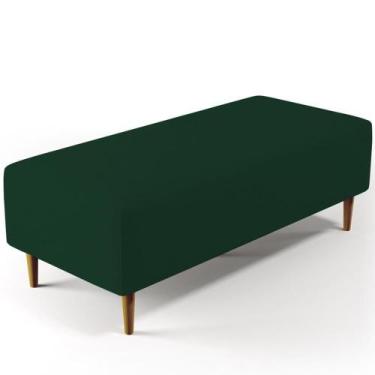 Imagem de Puff Sala De Estar Pés Palito 120x50 Cm Suede Verde Musgo - LYAM DECOR