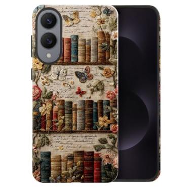 Imagem de heindiy Compatível com Samsung Galaxy S25 Edge, capa brilhante, proteção total, à prova de choque, anti-arranhões, capa de TPU, capas para homem mulher - estante antiga