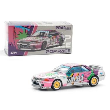 Imagem de 1:64 Diecast Model Car Compatible with Nissan Skyline GT-R R32#22 AXIA Group A Limited Edition by Pop Race PR640103