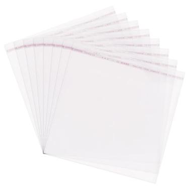 Imagem de 50 peças de sacos de celofane OPP transparentes resseláveis 16 x 14,9 cm, sacos de embrulho de presente autoadesivos, bolsa de armazenamento de joias para brincos, doces, confeitaria, vela, sabonete