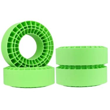 Imagem de CrazyHobby 2.2" Soft Silicone Inserts, Fits 132–134mm 5.25" OD Crawler Tires, 4‑Pack, Waterproof, Traction & Sidewall Support for 1/10 RC Crawlers, 125×45mm, Compatible with TRX‑4 SCX10 (Green)