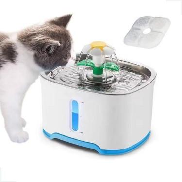 Imagem de Bebedouro Fonte Água 2,5L Inox Automático com Filtro para Cães e Gatos
