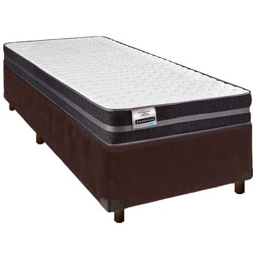 Imagem de Cama + Box Marrom e Colchão Molas Ultralastic Solteiro - Bogota Inducol