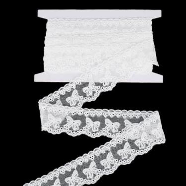 Imagem de letsinstyle Acabamento de renda com ilhó de laço de algodão de 1,77 m, fitas bordadas de crochê, acabamento vintage para decoração de casamento nupcial, pacote de Natal, suprimentos de artesanato de