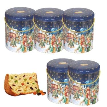 Imagem de Kit 5 Panetone Premium Lata Sabor Frutas 400g Santa Edwiges