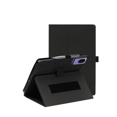 Imagem de Capa para tablet SKYEGG K15 de 11 polegadas, capa dobrável de couro PU com suporte para caneta e alça de pulso, portátil para viagens de negócios (preto)