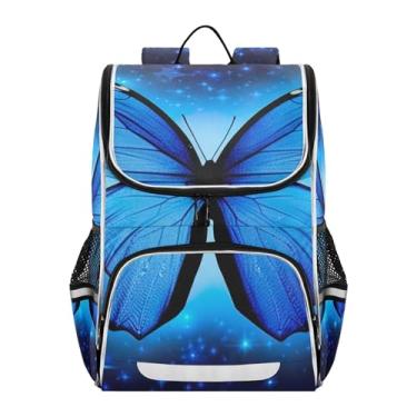 Imagem de Joisal Blue Butterfly Stars Boys Backpacks Cartoon Elementary Teen Back to School Bags Cute Student Girls Backpack for Kids Dinosaur Book Bags