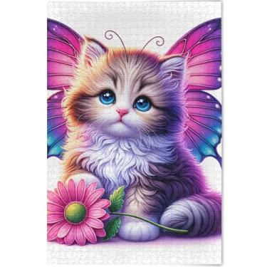 Imagem de Quebra-cabeça floral borboleta gato fofo 500 peças para adultos presentes divertidos elefantes brancos natureza divertido quebra-cabeça personalizado flor animal pintura, 52 cm x 37,8 cm