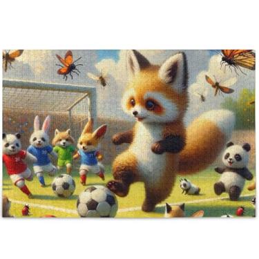 Imagem de Quebra-cabeça personalizado fofo guaxinim esportes animais adultos 1000 peças flor estampa animal cena inverno quebra-cabeças jogo técnico presentes, 75 cm x 50 cm