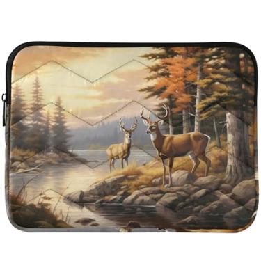 Imagem de Capa para notebook com pintura de paisagem de veado, capa para notebook universal, 13 a 14 polegadas, linda para Macbook Air, capa de 13 polegadas