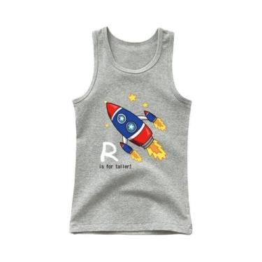 Imagem de Camiseta Sem Mangas De Algodão Para Menino Com Estampa De Barco, Top D