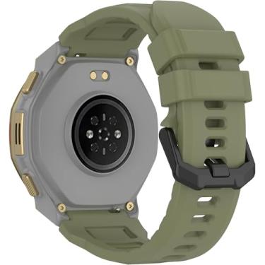 Imagem de Miimall Pulseira robusta compatível com Amazfit Trex 3 Pro masculina, impermeável, liberação rápida, pulseira esportiva de silicone macio militar ajustável para T-rex 3 Pro de 44 mm, verde