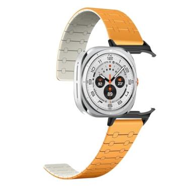 Imagem de FULNES Pulseira esportiva de silicone para Samsung Galaxy Watch Ultra de 47 mm para Galaxy Watch 7Ultra (OYStarB)