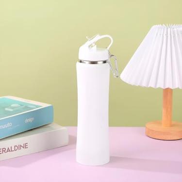 Imagem de Kit 3 Garrafa Térmica de Bico Canudo Chaveiro 750ml Aço Inox