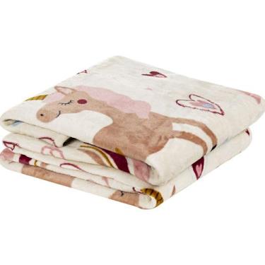 Imagem de Manta Flannel Microfibra Diverkids Solteiro - Unicórnio - 100% Poliést