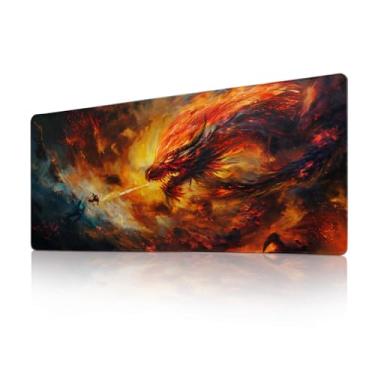 Imagem de Tapete de mouse para jogos, tapete de mesa GG, tapete de mouse grande, tapete de teclado, acessórios de decoração de mesa de escritório, acessórios de decoração (dragão guerreiro)