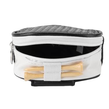 Imagem de SPYMINNPOO Saco de Bola de Golfe, Suporte de Saco de Armazenamento de Cintura de Golfe de Couro Portátil do Plutônio Armazena até 2 Bolas 2 Suporte de T para Homens