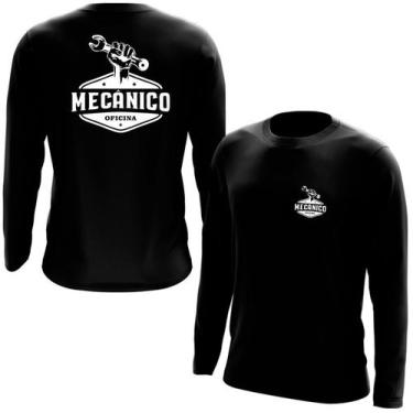 Imagem de Camiseta Manga Longa Mecânico - Estampa Norte, Vermelho, G2