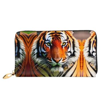 Imagem de XLLingL Carteiras de cartão de crédito impressas, bolsas longas de couro femininas, carteiras com zíper, carteira de viagem simples