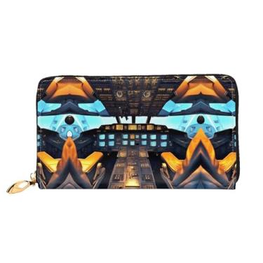 Imagem de XLLingL Carteiras de cartão de crédito impressas, bolsas longas de couro femininas, carteiras com zíper, carteira de viagem simples