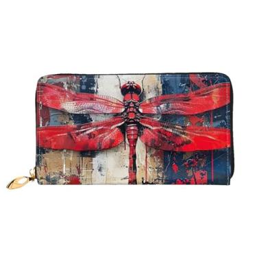 Imagem de XLLingL Carteiras de cartão de crédito impressas, bolsas longas de couro femininas, carteiras com zíper, carteira de viagem simples