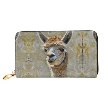 Imagem de XLLingL Carteiras de cartão de crédito impressas, bolsas longas de couro femininas, carteiras com zíper, carteira de viagem simples