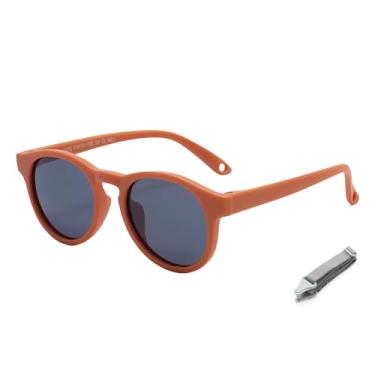 Imagem de LOLOFR Óculos de sol infantil de silicone macio ecológico de 0 a 3 anos, proteção UV polarizada, óculos de sol leves e flexíveis para bebês, C8, 115mm