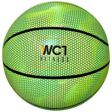 Imagem de Bola Basquetebol Verde Brilha Neon Couro Iluminado – WCT Fitness-Unissex