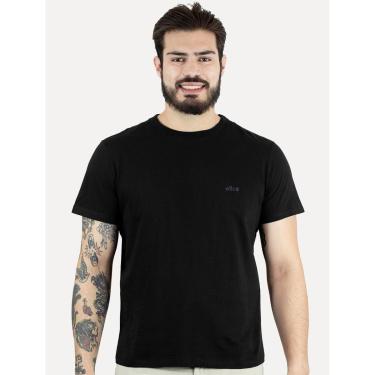 Imagem de Camiseta Ellus Masculina Cotton Fine Duocolor Classic Preta-Masculino