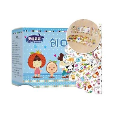 Imagem de Curativos Adesivos Infantis Com Desenhos Animados, Kit Com 120 Peças, 