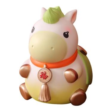 Imagem de Bothyi Estátua de Cavalo Ornamental de Mesa, Cofrinho em Forma de Porquinho, Escultura de Animal para Mesa, Lareira, Prateleira, Presente de Ano, Verde Pequeno