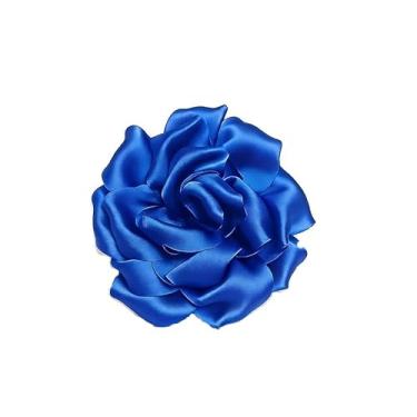 Imagem de ONLYJUMP Broche de tecido rosa para mulheres delicado cetim grande broches de flor rosa grampo de cabelo alfinetes de lapela para festa de casamento vestido de dança acessórios de roupas, Medium, Liga