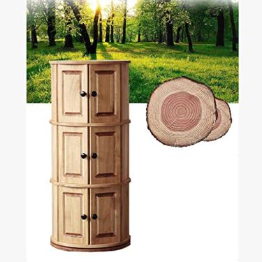 Imagem de Torre de sapateira giratória octogonal, suporte moderno de armário de armazenamento de sapatos de madeira organizador de armazenamento de sapatos para armário, apartamento e corredor (cor: uma camada