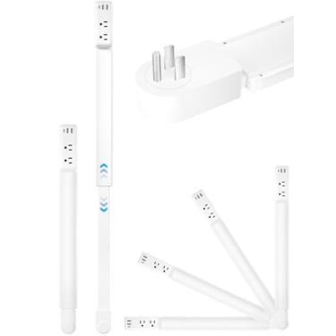 Imagem de Extensor de tomada elétrica com extensor vertical de 56 a 86 cm com 2 saídas CA, portas USB-A, USB-C, extensor de tomada de parede giratório de 180° para extensor de cabo de extensão de difícil