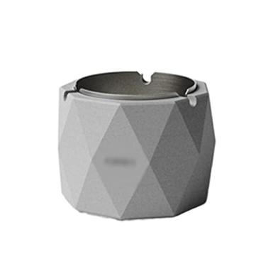 Imagem de Porta-cinzas Cilindro profundo poligonal cimento cinzeiro de aço inoxidável à prova vento sala estar estudo hotel cafeteria cigarro charuto(Gray)