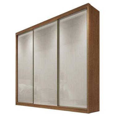 Imagem de Guarda Roupa Casal Londres 3 Portas 8 Gavetas Cumaru 25 Fendi  Novo Ho