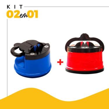 Imagem de Kit 2 un Afiador/amolador De Faca Redondo Com Base De Ventosa Colors -