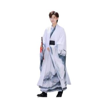 Imagem de Fantasia Vintage Chinesa Hanfu Kimono Para Adultos, Traje De Lutador C