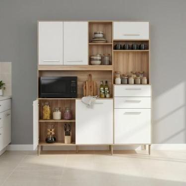 Imagem de Armário de Cozinha Grande Completa 5 Portas 3 Gavetas - Repleta, Freij
